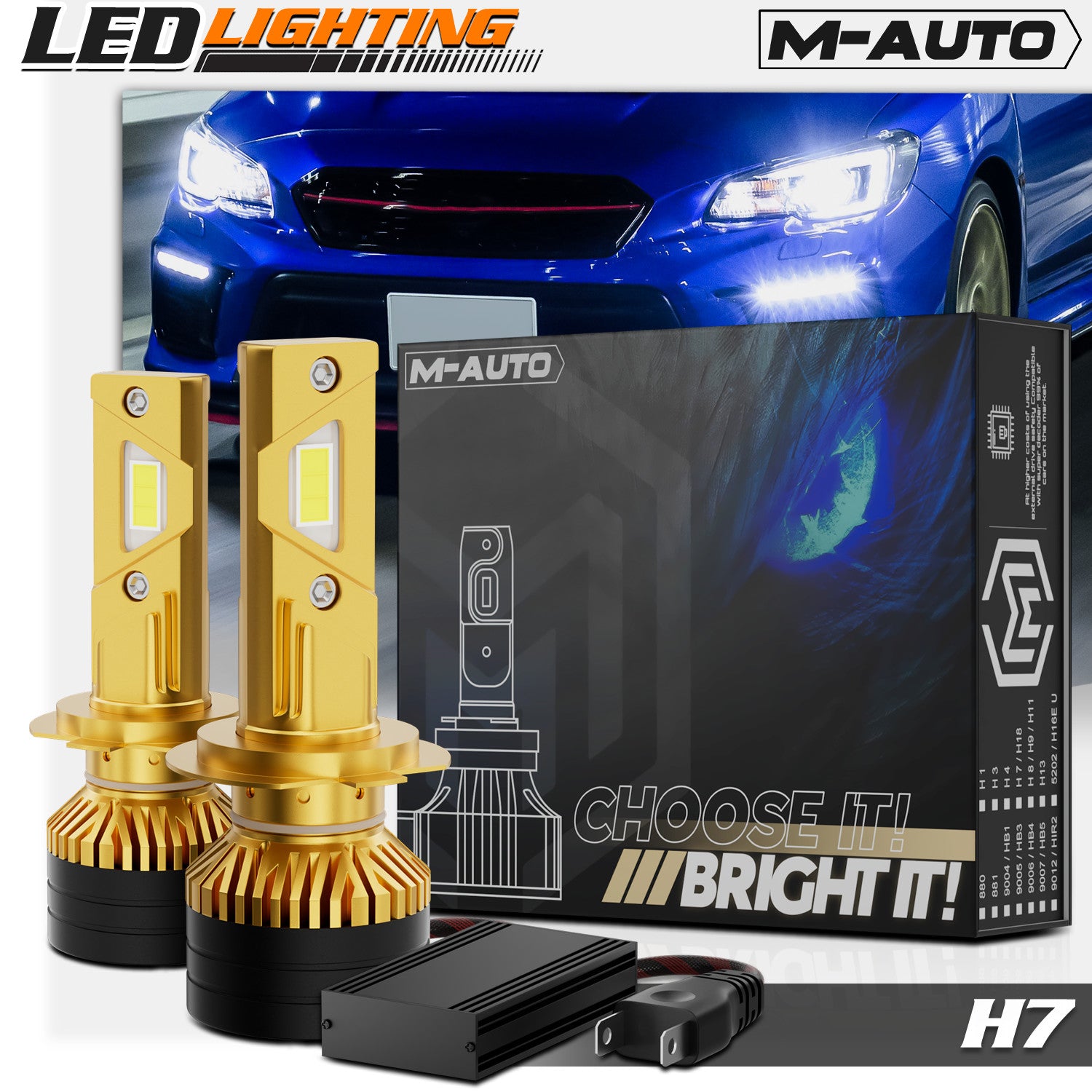 H7 6500K Headlight LED Bulb Kit - High/Low Beam