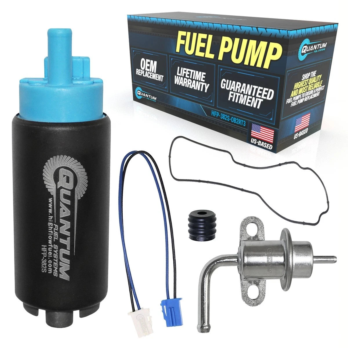 Qfs Outboard Fuel Pump +Reg + Gasket For 2006+ Yamaha F115/lf115