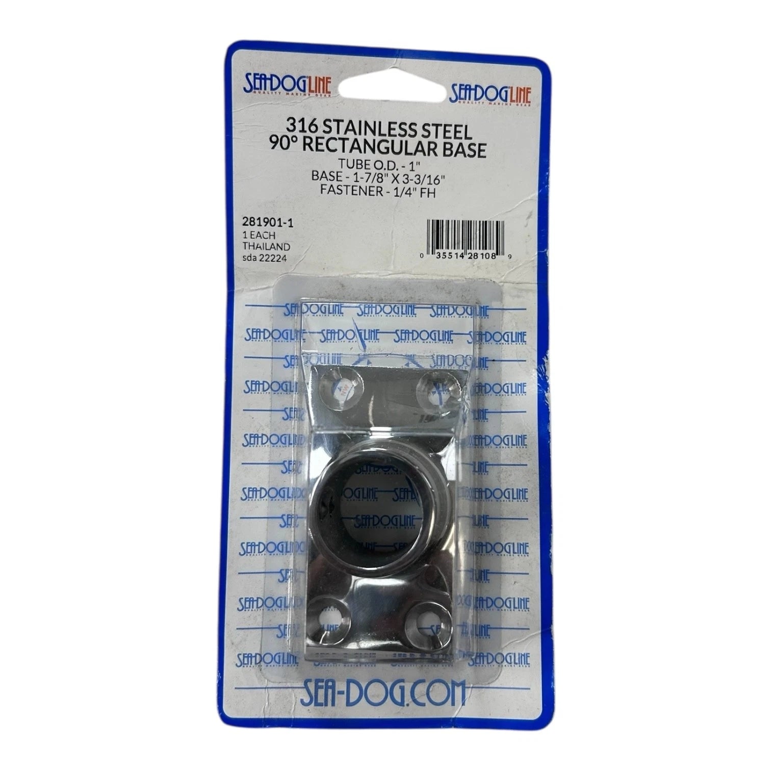 Sea Dog Line 281901-1, 316 Stainless Steel 90 Degree Rectangular Base