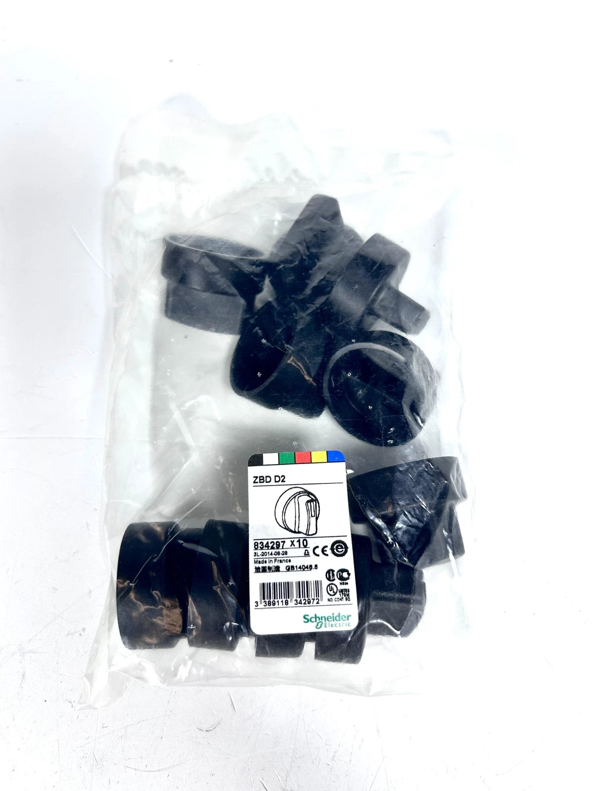 '-New- Schneider Electric 834297, Rubber Black Switch Zbdd2 - 10 Pack