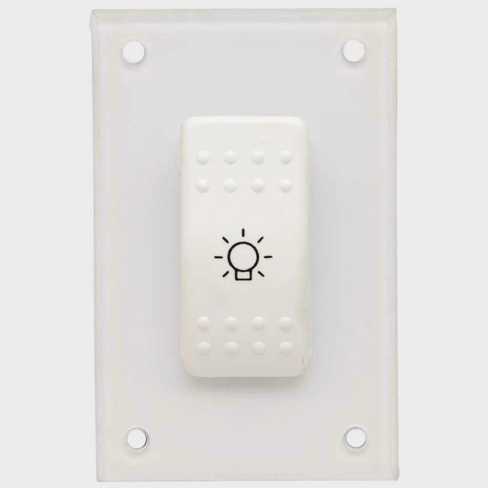 Boat Light Rocker Switch Panel 882278002 | Clear Plastic White
