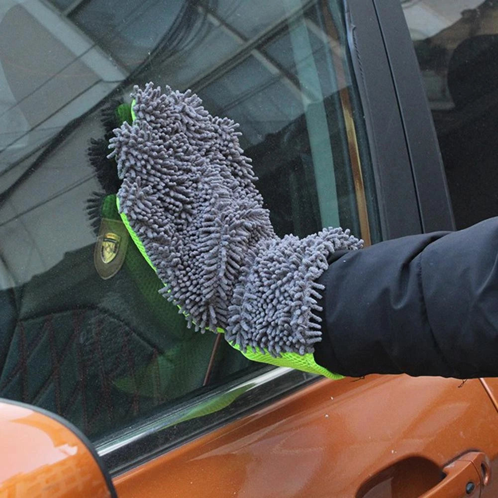 5 Fingers Car Wash Gloves No-scratch Microfiber Cleaning Gloves Car