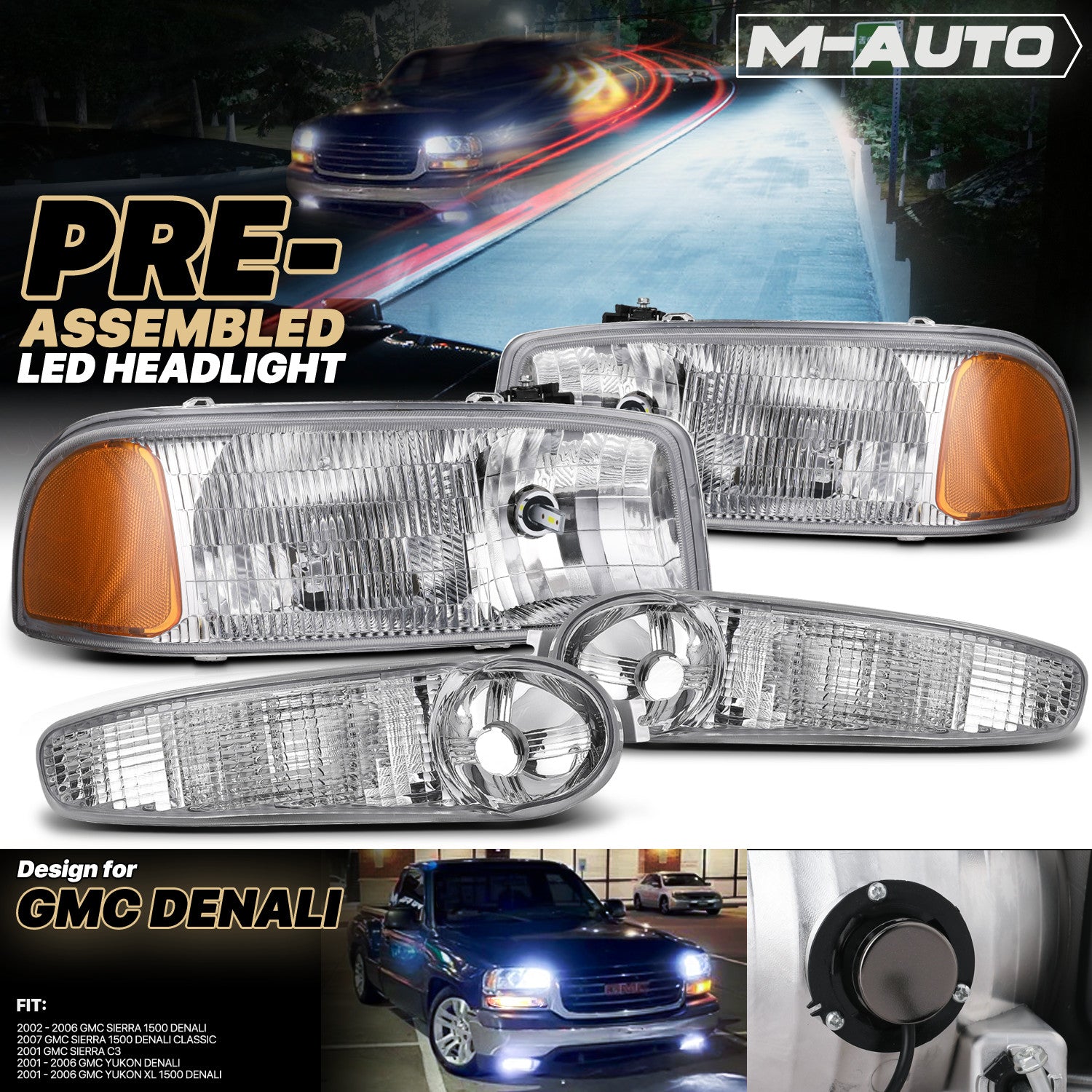 Headlight and Bumper for 1999-2006 Silverado