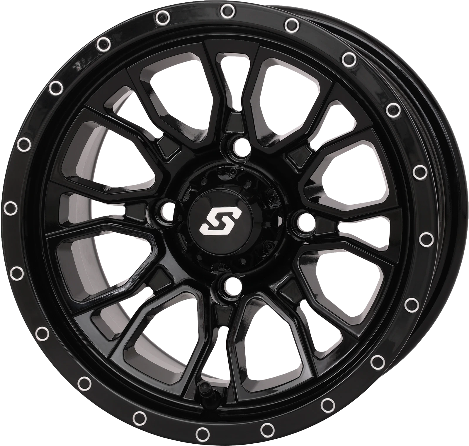 Sedona Fusion Wheel 12x7 +10mm Offset 4/110 Gloss Black For Atv/utv