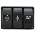 Rocker Switch Panel Lund 3 3/8 x 2 1/4 Inch by Lund