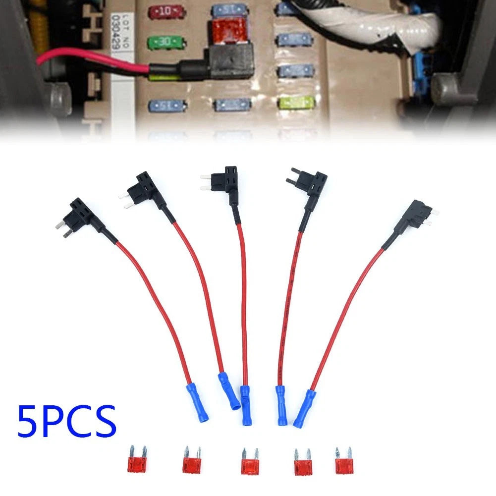 10pcs Set Fuse Holder Circuit For Mini Blade Slpice Back Tap 12V