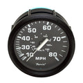 Faria Boat Speedometer Gauge Euro Black Series 3 1/4 Inch by Faria
