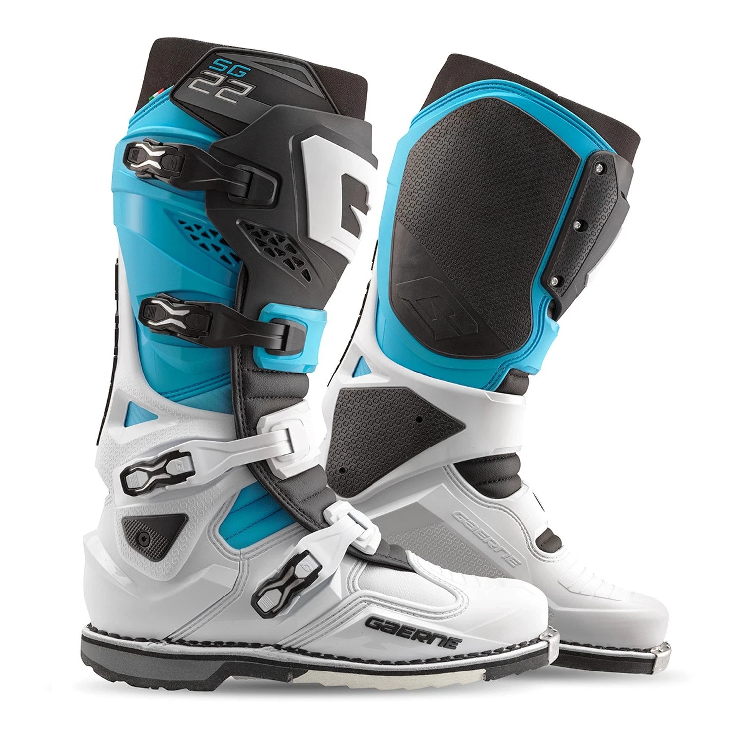 Gaerne Sg 22 Offroad Boots Men Us 09 White Black Light Blue Durable