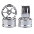 Silver Aluminum Alloy Wheel Rims Hub For 1/10 Rc Car Crawler