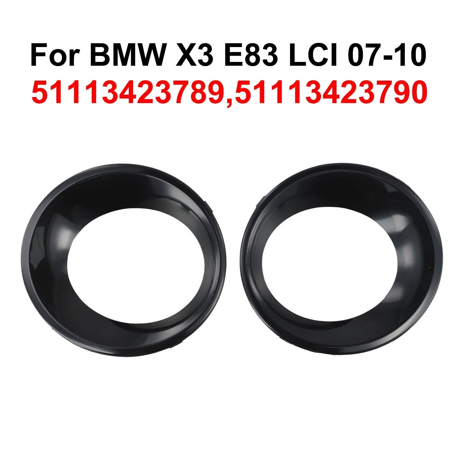 Replacement Unpainted Black Fog Light Cover Trim For X3 E83 Lci