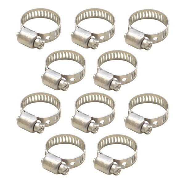S & J Boat Fuel Hose Clamps Stainless Set of 10 7/16 Inch by S & J