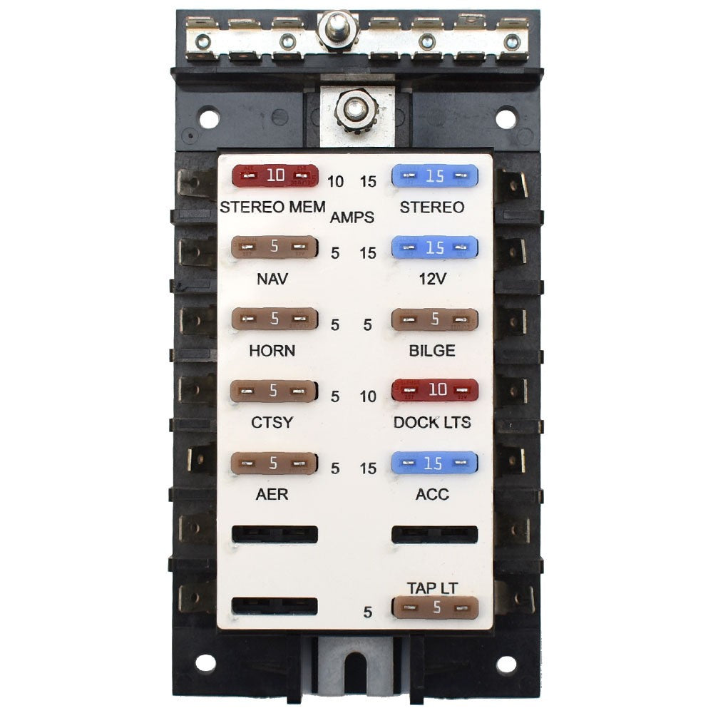 Terminal Fuse Block Boat 14-Position 28 Spade