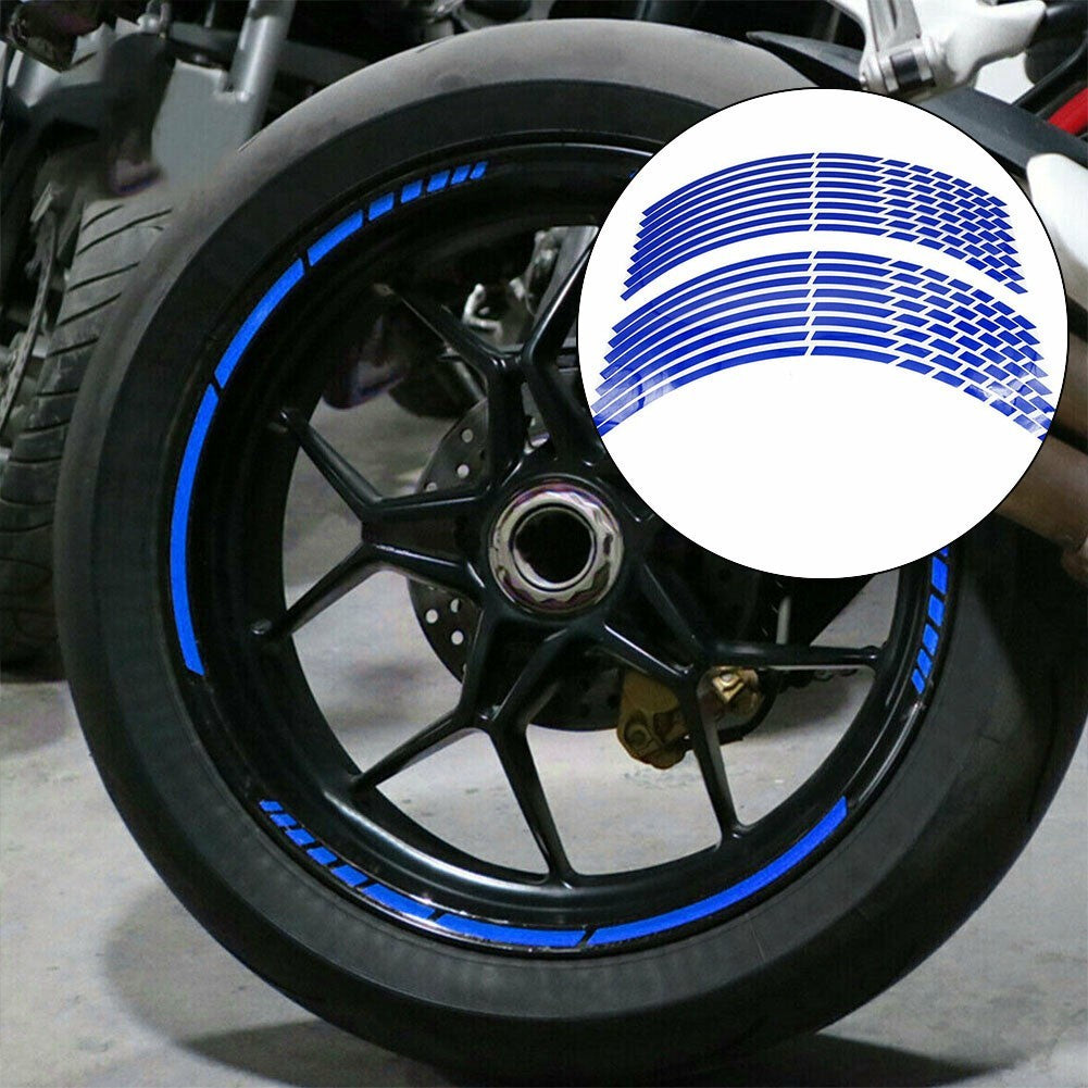 16 17 18 Blue Reflective Rim Strips Tape Car Wheel | Hook & Hull Co