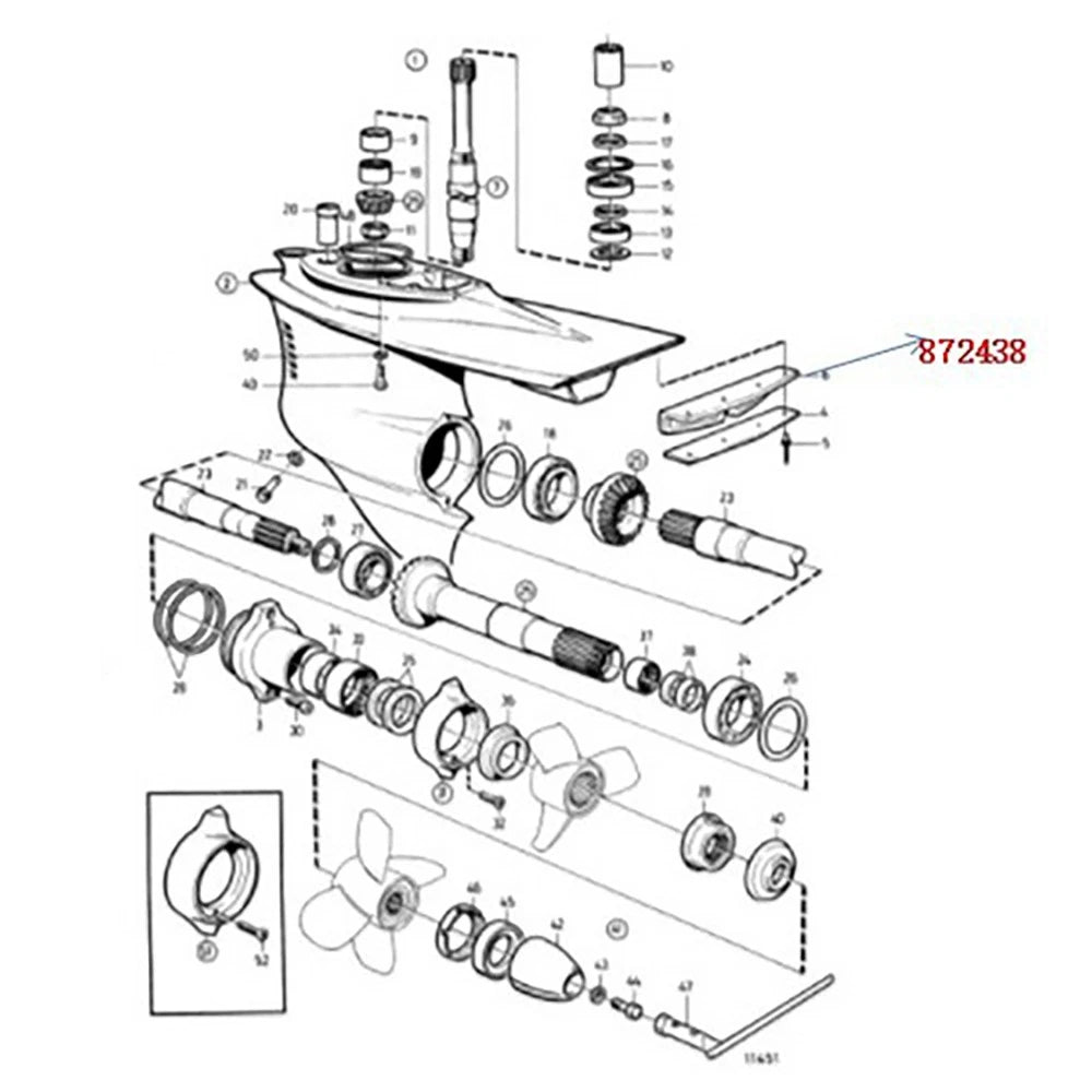 Non Return Valve for Volvo Penta Exhaust Flap DP-D/DP-D1/DP-E
