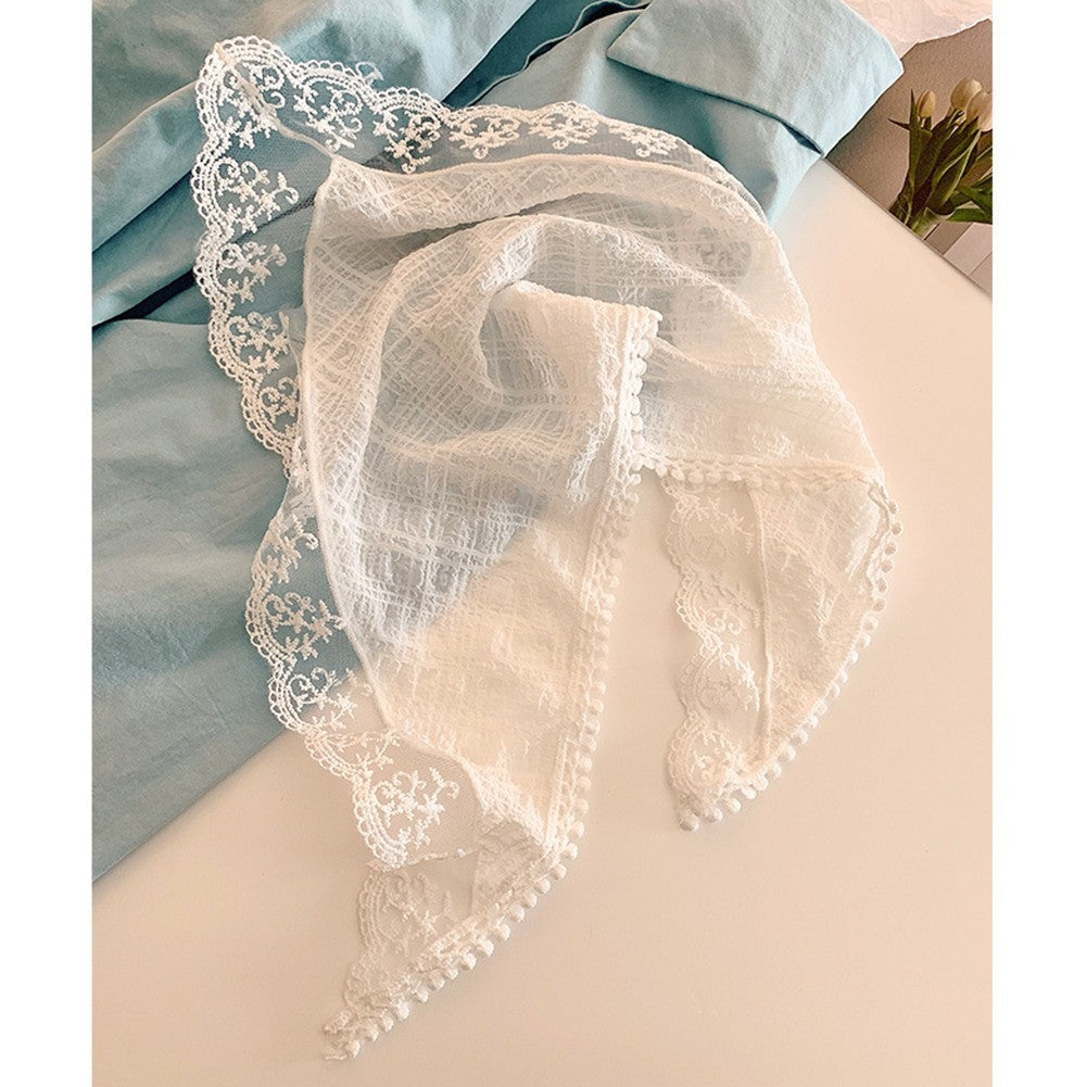Colorful Lace Headscarf with Butterfly Design