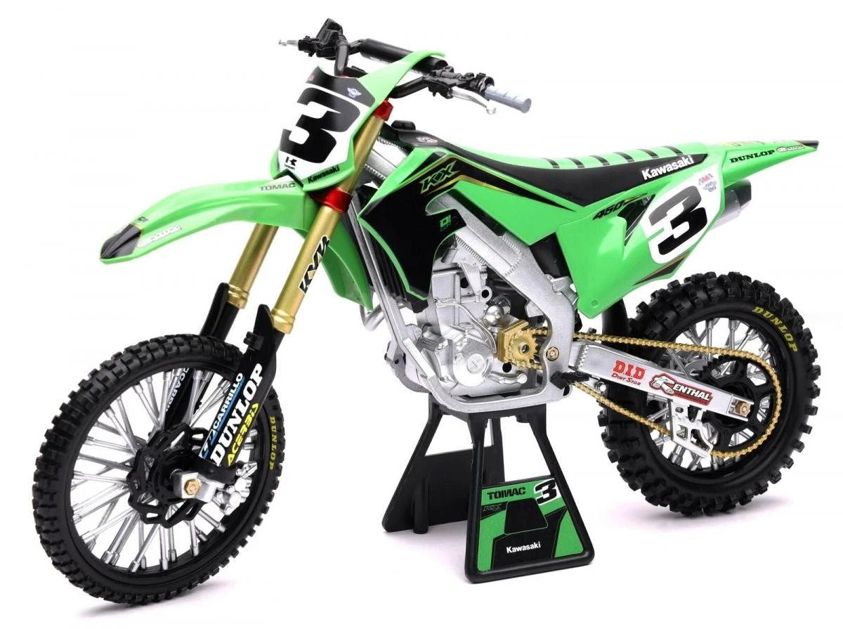 Newray Die Cast Model Kawasaki Kx450f Eli Tomac #3, Scale 1:6