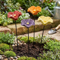 Resin Flower Garden Stakes 4pcs