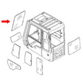 3346483glass Fits Caterpillar 312dl 315dl 319dl 319dln 349el 349elvg