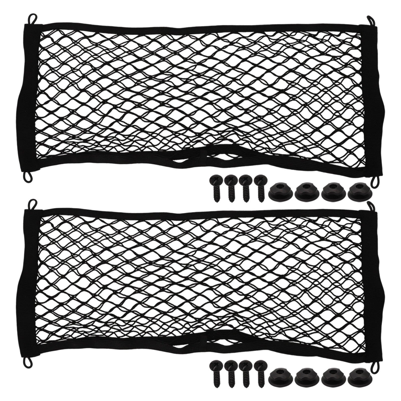 Pocket Storage Net Parts Rv With Screws 25*60cm 2pcs Accessories Black