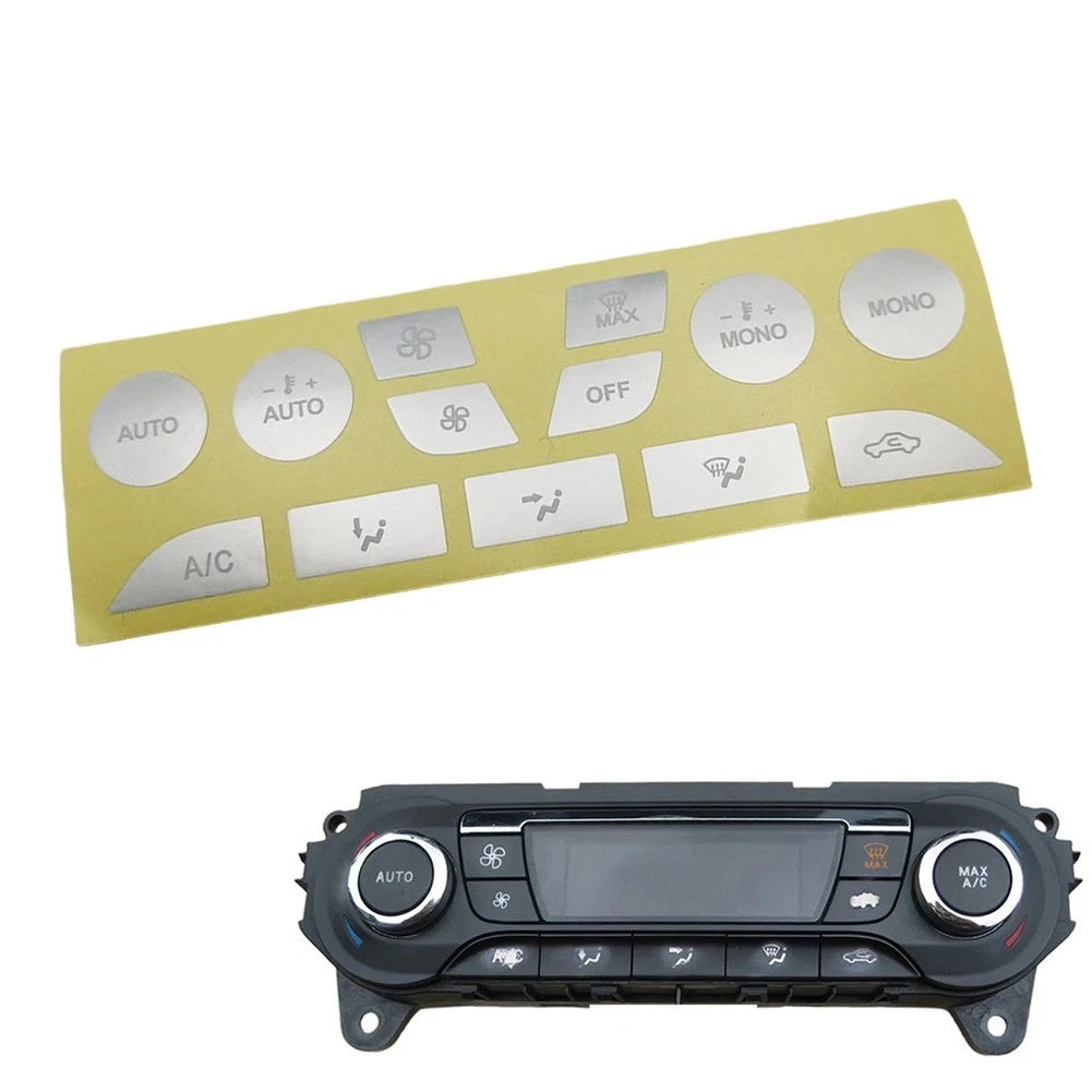 Vinyl Button Repair Sticker Silver Finish For Ford Focus A C Panel