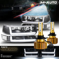 [LED LIGHT BAR DRL] Black Headlight+Bumper w/6500K Bulb