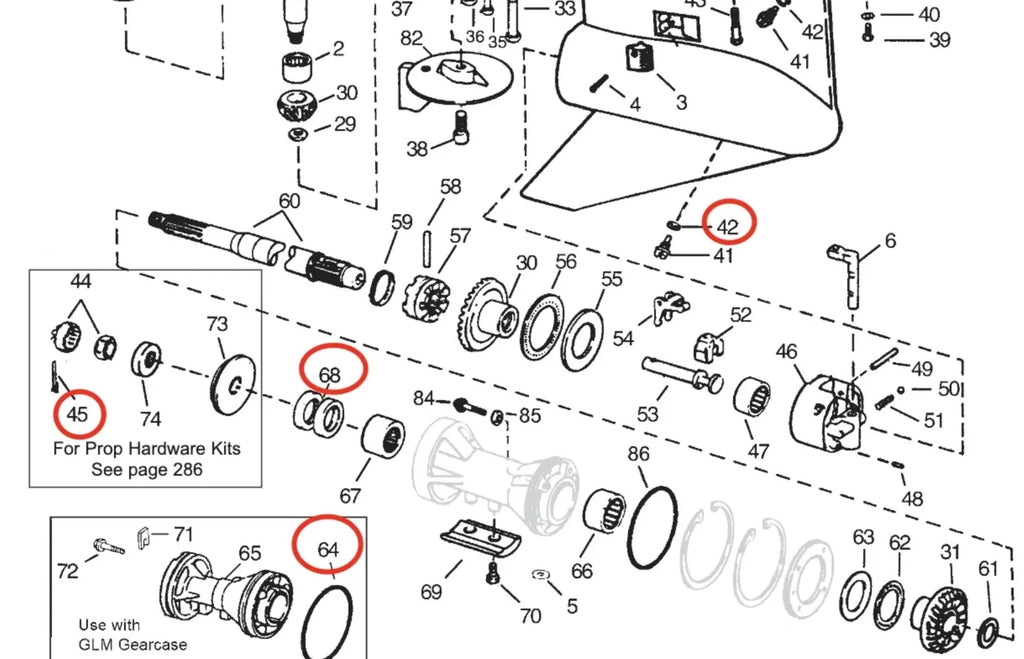 Gearcase Unit Seal Kit – OMC Cobra V6/V8