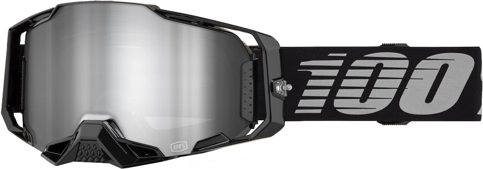 100-percent Armega Goggle Black Mirror Silver Lens Offroad Eyewear