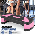 31"Pink Exercise Aerobic Step Platform Adjustable Fitne