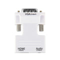 Female Hdmi To Male Vga Adapter W/audio Cable Plug&play Laptop Pc To