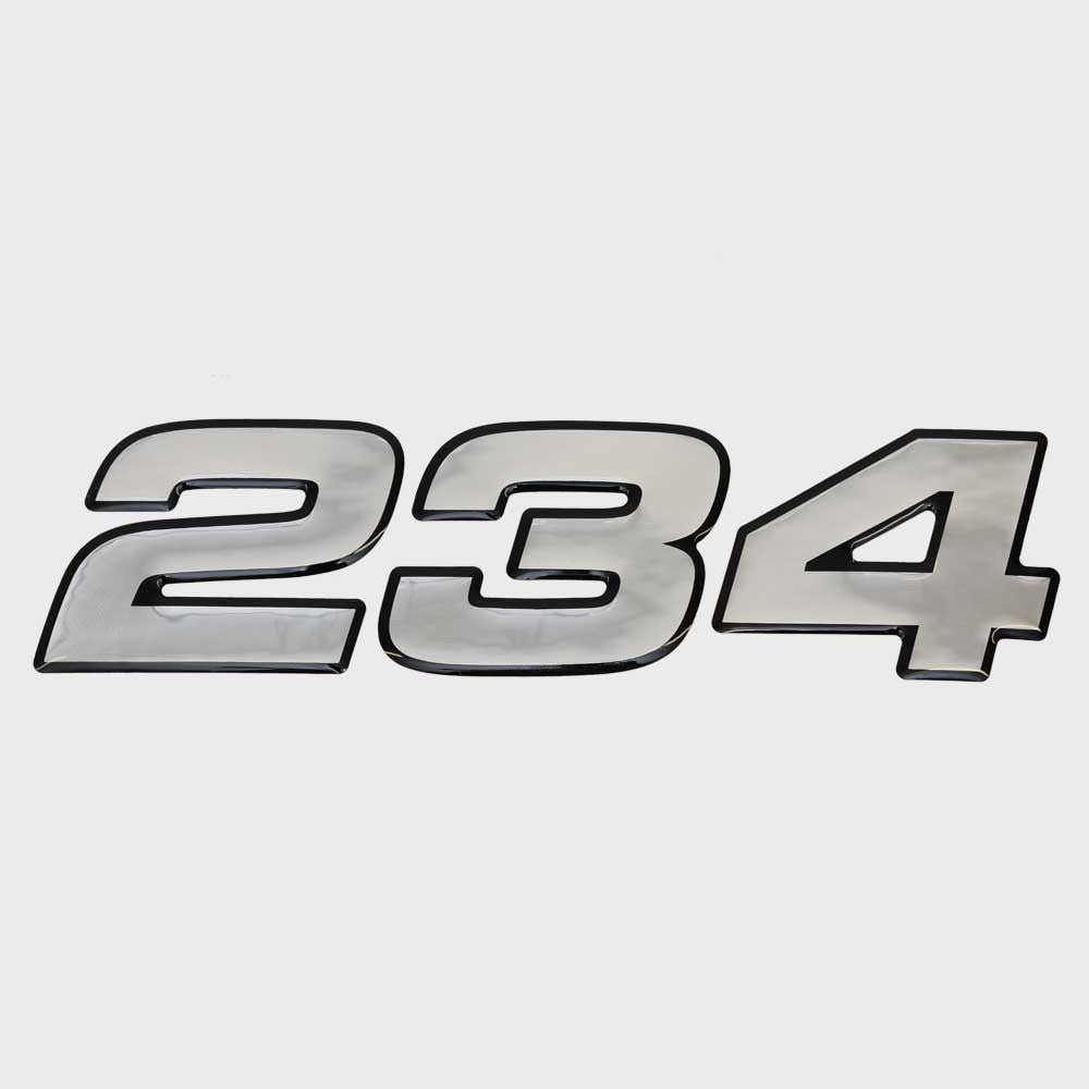 Mako Boat Raised Emblem Decal Black Silver by Mako