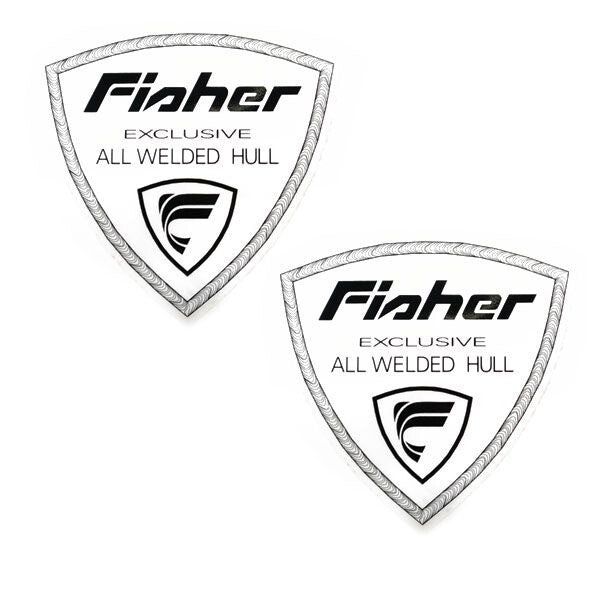 Fisher Boat Brand Decals 31245 Black/Clear Sticker Pair by Fisher