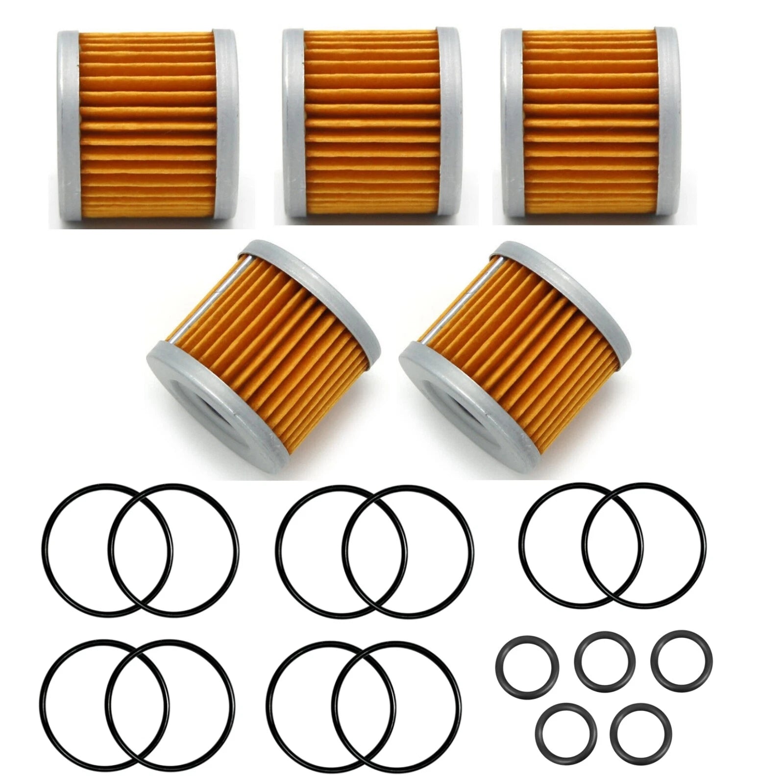 5 Sets Oil Filters With O-rings For Suzuki 16510-05240