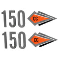 Larson Boat Raised Decals | 150 CC 5 3/4 Inch Silver Orange by Larson