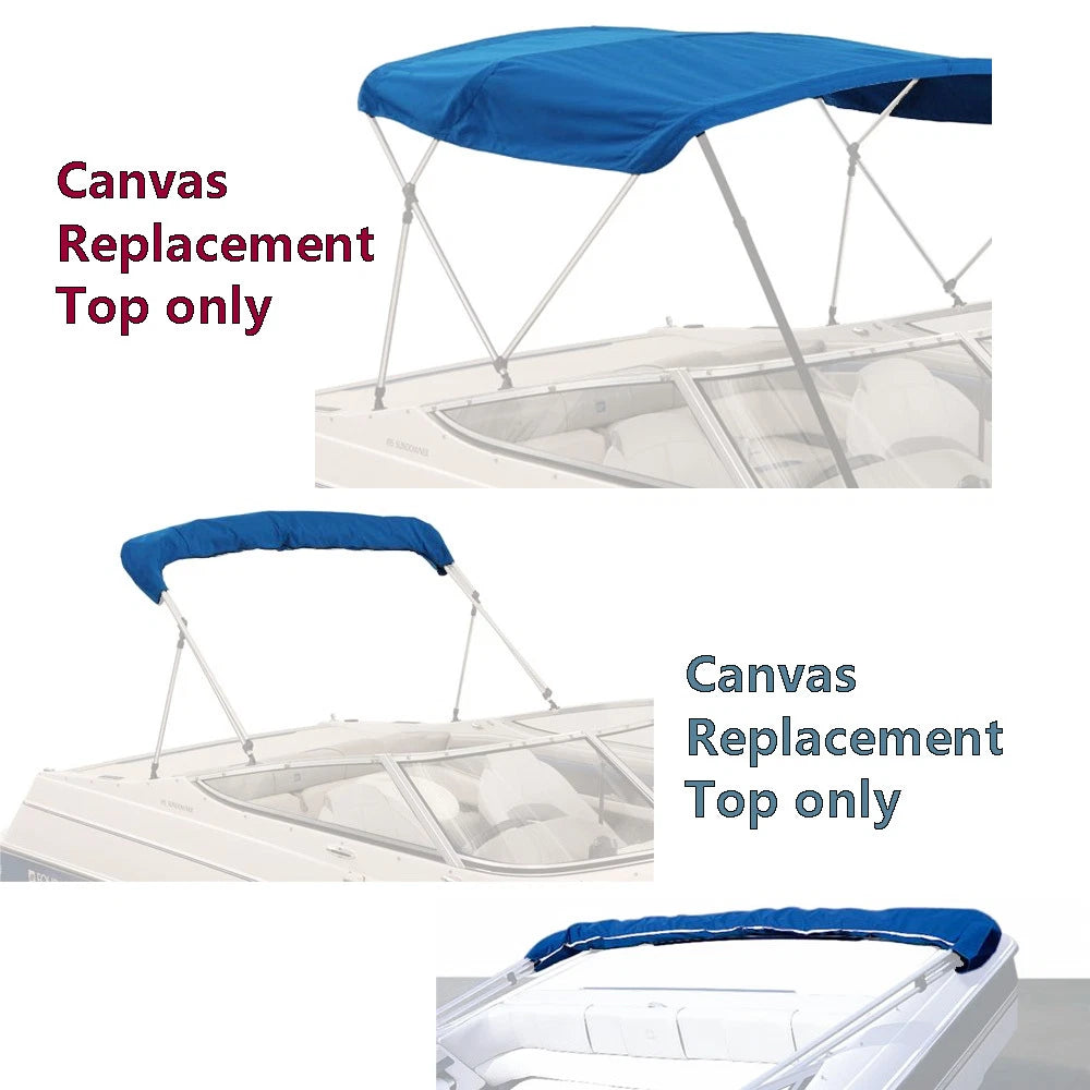 Bimini Top Boar Cover Canvas Fabric With Boot Fits 3 Bow 72"l 85"-