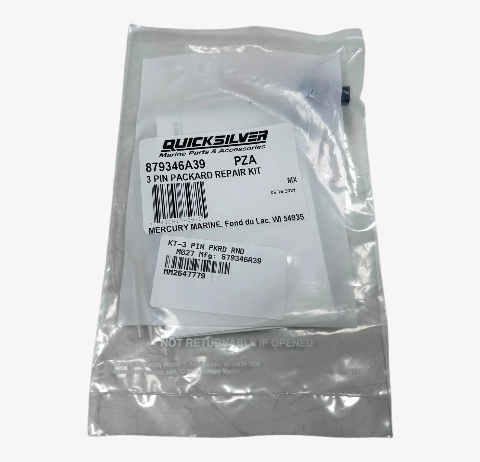 Mercury Quicksilver 87934a39, 3 Pin Packard Repair Kit, Oem