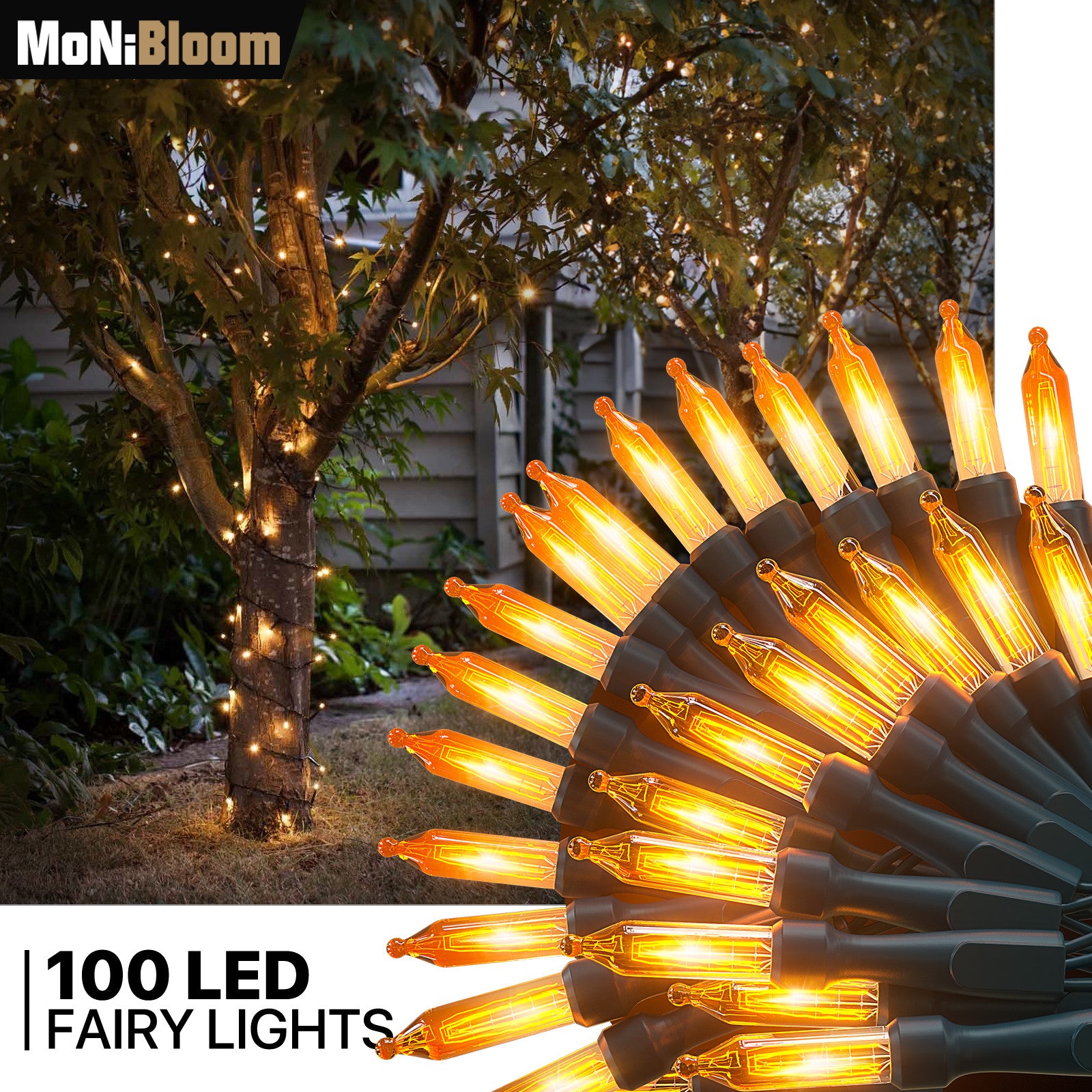Plug In 100 LED String Light Rainproof Halloween Fairy
