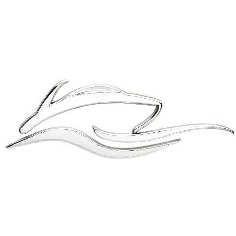 Rinker Raised Boat Emblem Decal 2280868 8 3/4 x 3 Silver by Rinker