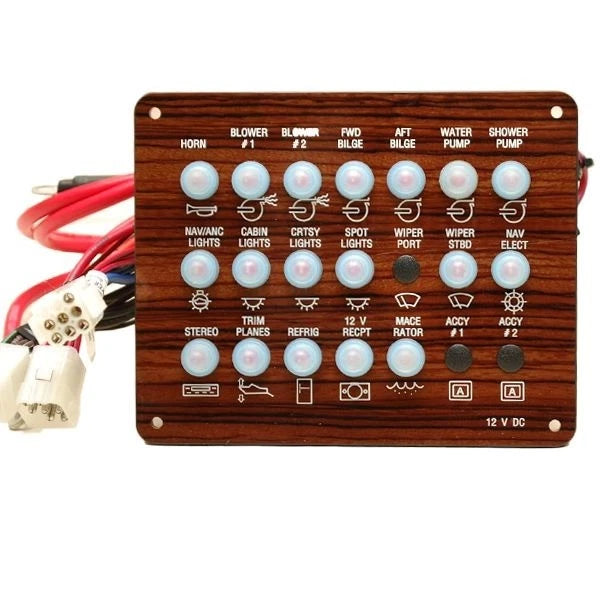 Sea Ray Boat Breaker Switch Panel 1955862 | Woodgrain 7 1/2 X 6 Inch
