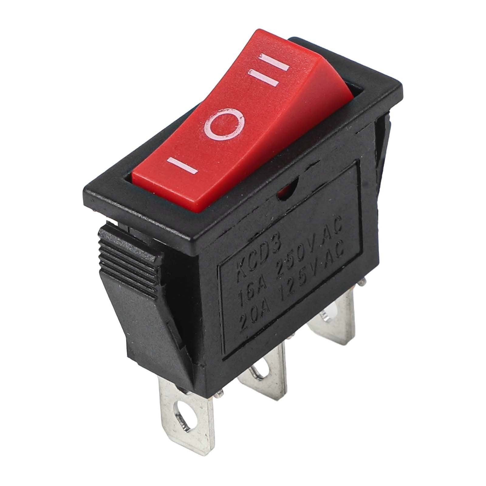 Rocker Switch 20A 125V Rectangular 30 X 11mm