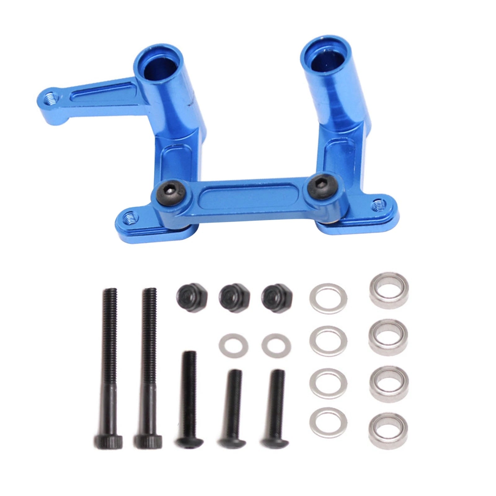 Blue 1/10 Rc Car Aluminium Steering Kit Bellcrank For Traxxas Slash