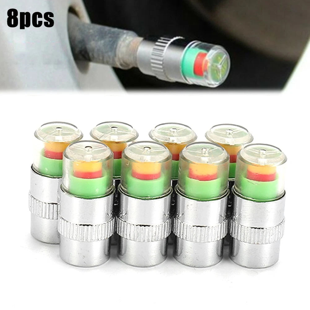 New Car Tire Pressure Monitor Valve Cap W/sensor Indicator 3-color Eye