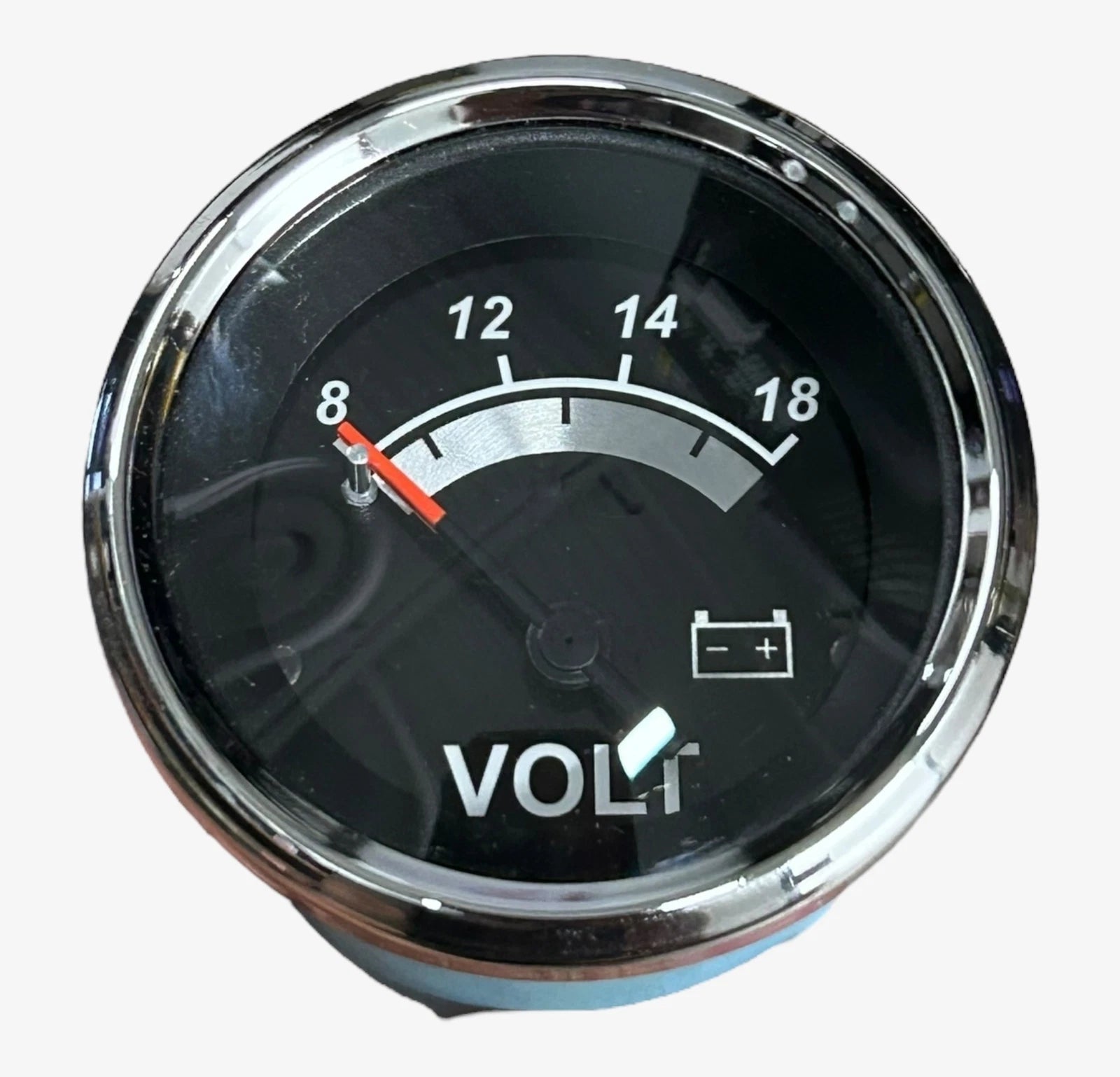 Veethree 780814-pdfb, Black Face W/ Chrome Bezel Volt Meter Gauge