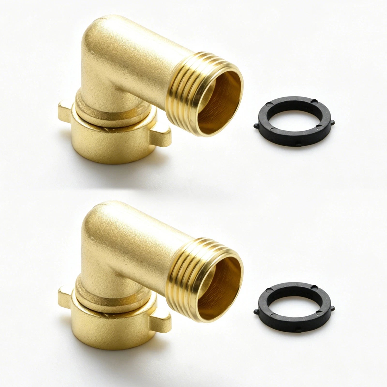 Brass 90° Garden Hose Elbow Connector 3/4" Washers For Rv Faucet