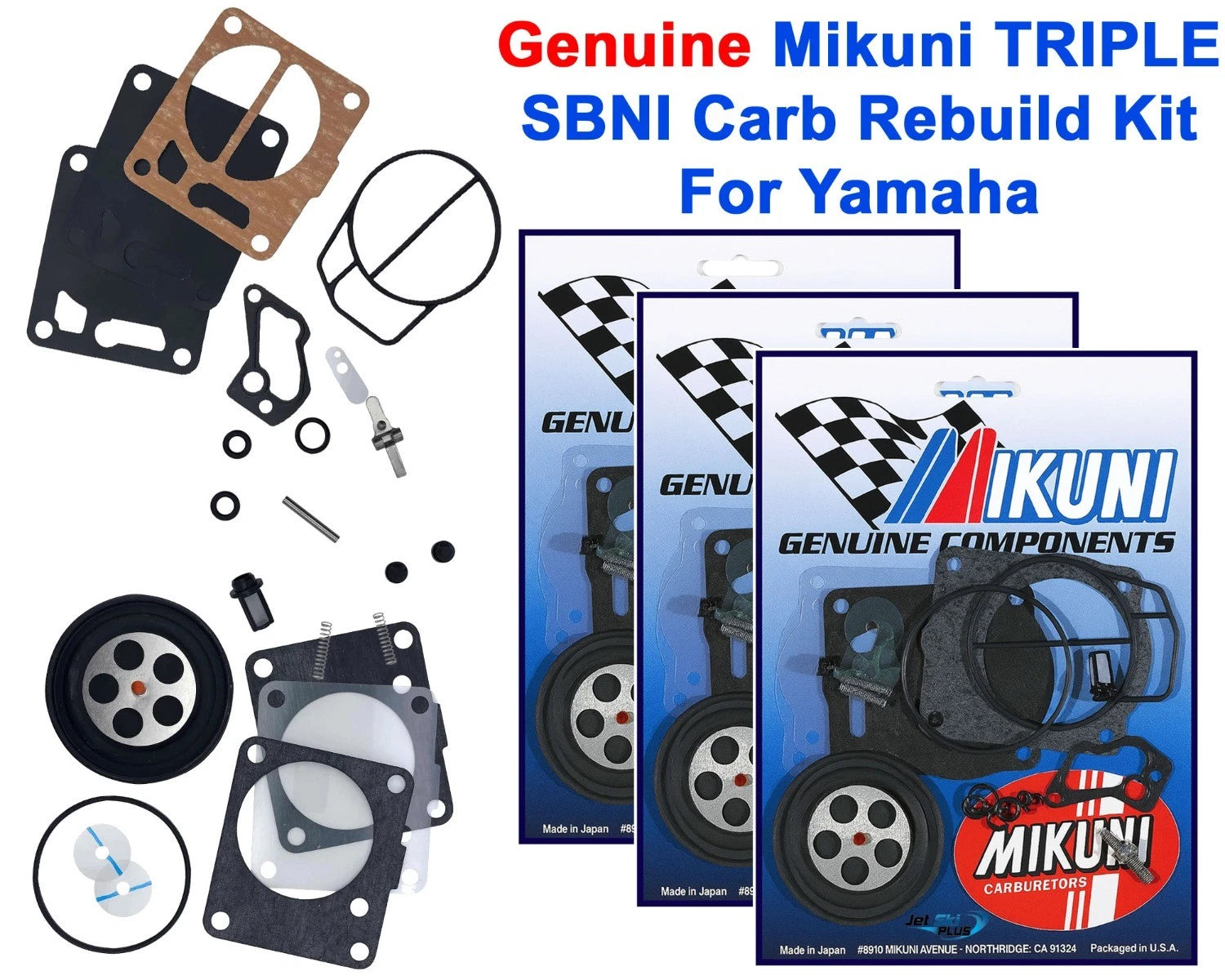 Genuine Mikuni Triple Carb Carburetor Rebuild Kit Yamaha Gp1200r