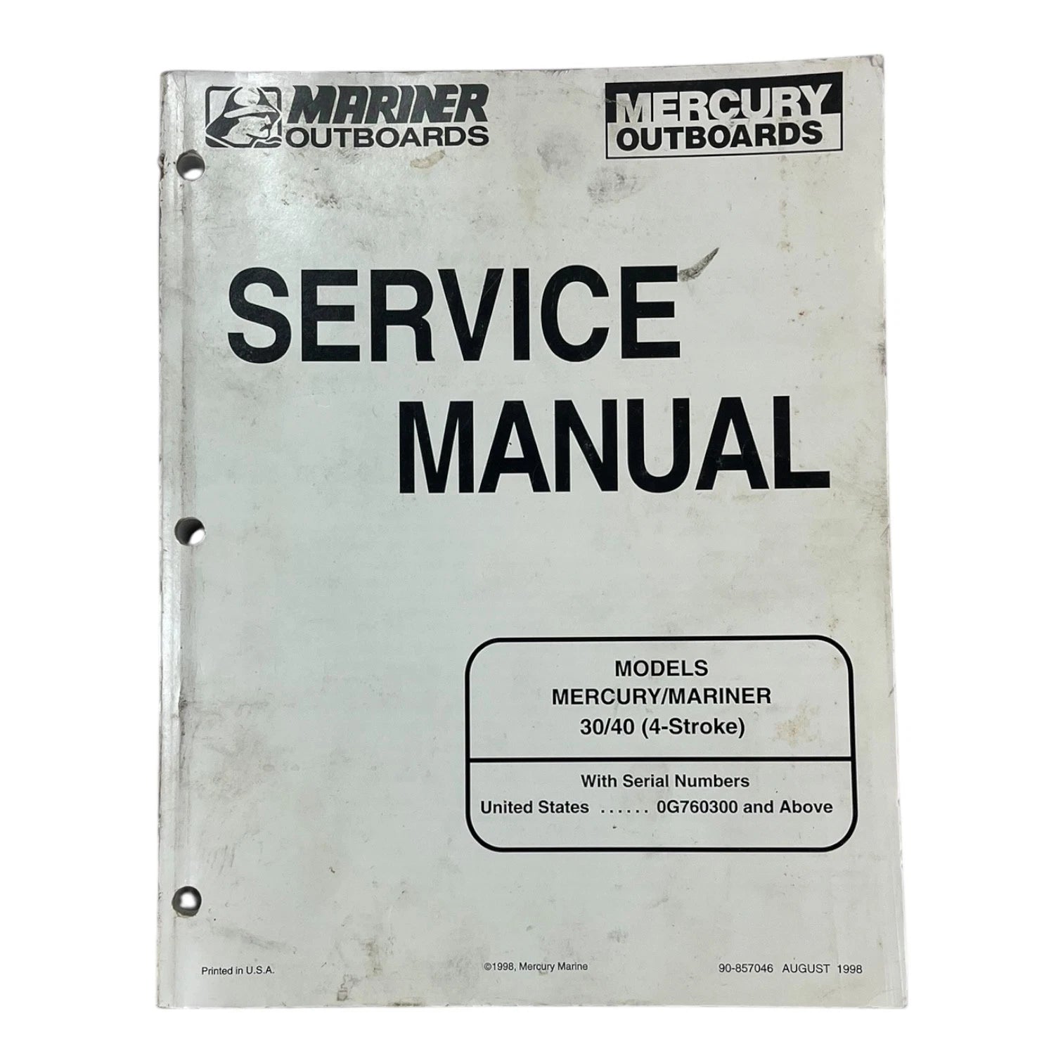 Mercury/marine<wbr/>r 90-857046, Service Manual, 30/40 Fourstroke