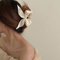 Cream Satin Bow Hair Gripper Accessory