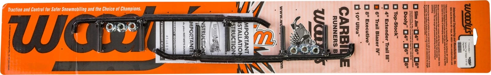 Woodys 6" Carbide Runners For Yamaha Rs Viking & Fx Nytro Snowmobiles