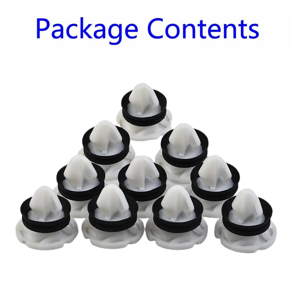10*white Nylon Door Trim Panel Mounting-clips For Renault 7703077476