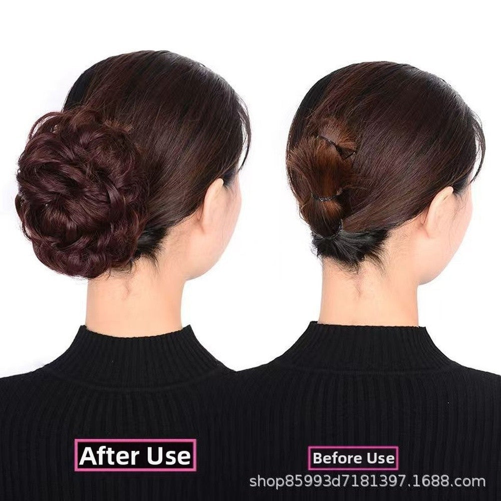 Curly Hair Clip On Bun Ponytail Hairpiece