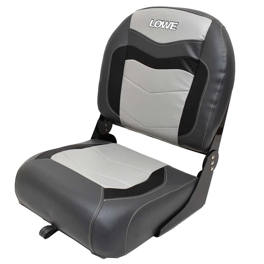 Lowe Boat Folding Fishing Seat 2335826 | Bench 16 3/4 Inch Gray Black